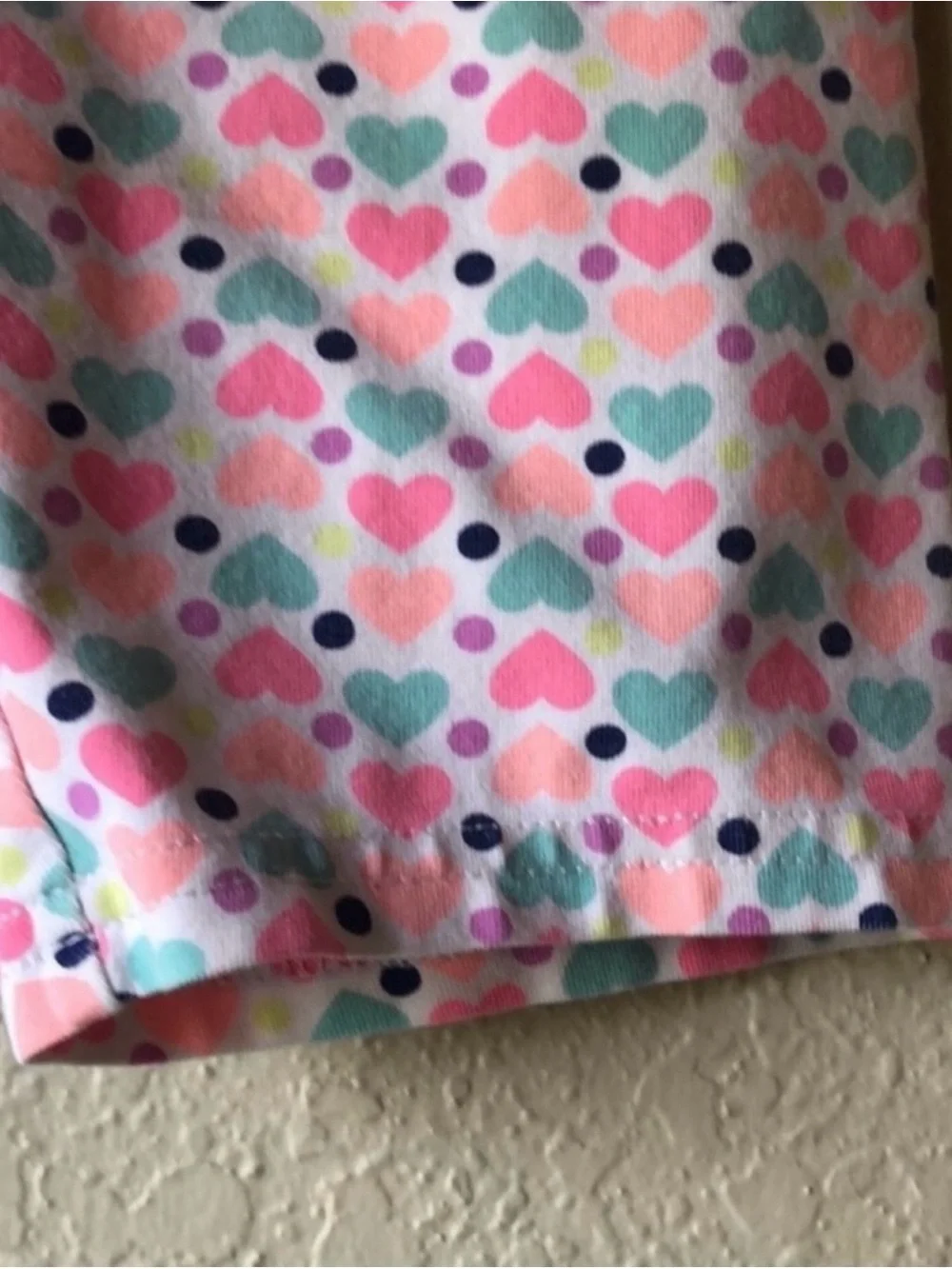 Carter’s Shorts Girls Elastic Waist Hearts Patterned Casual Activewear Size 7